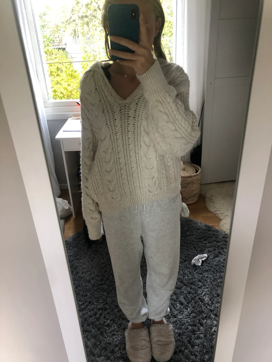 Zara tröja stickad vit