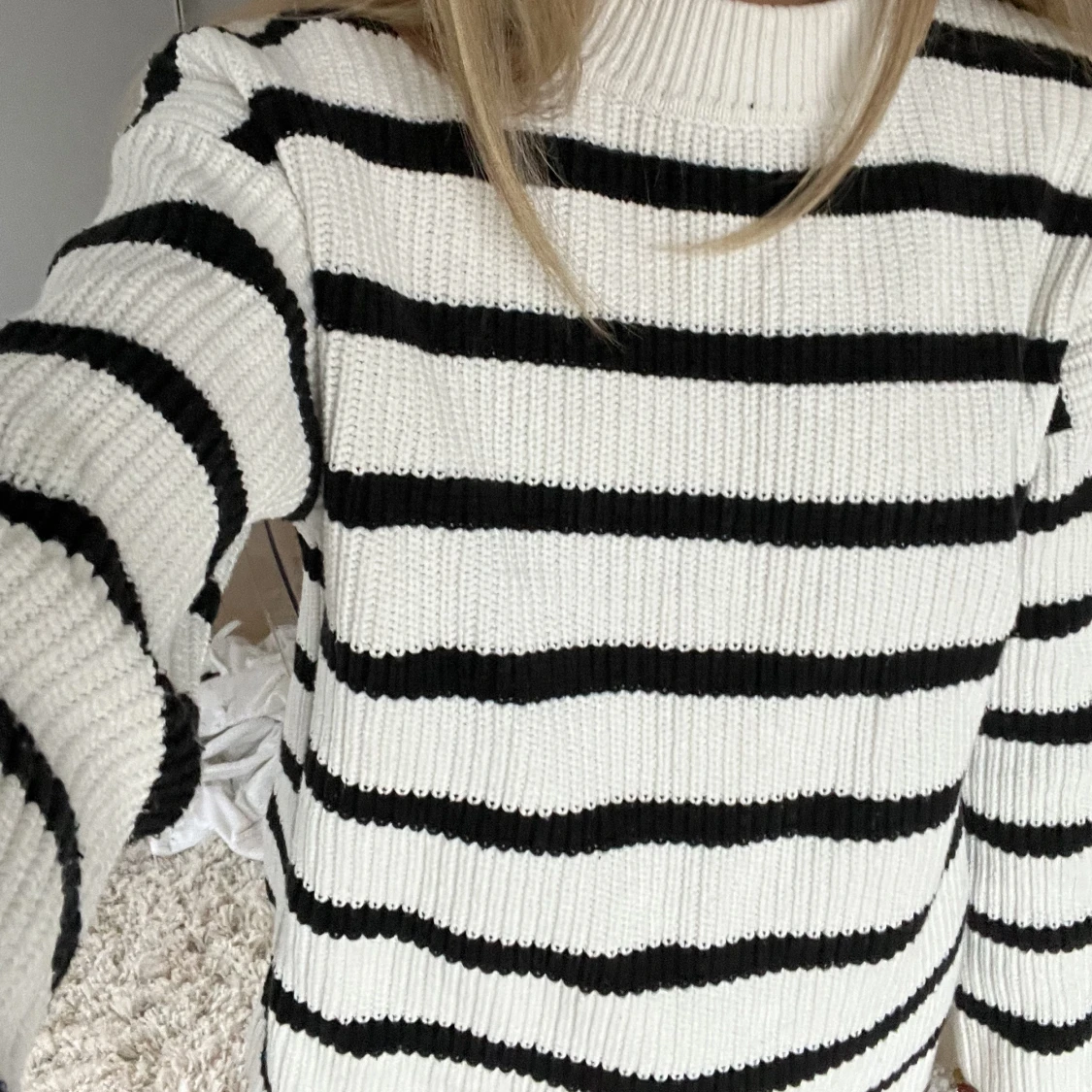 Randig stickad tröja - 91