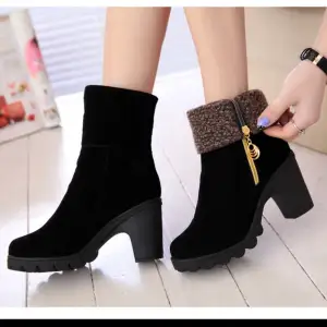Side Zip Mid-tube Non-slip Thick Heel Snow Boots