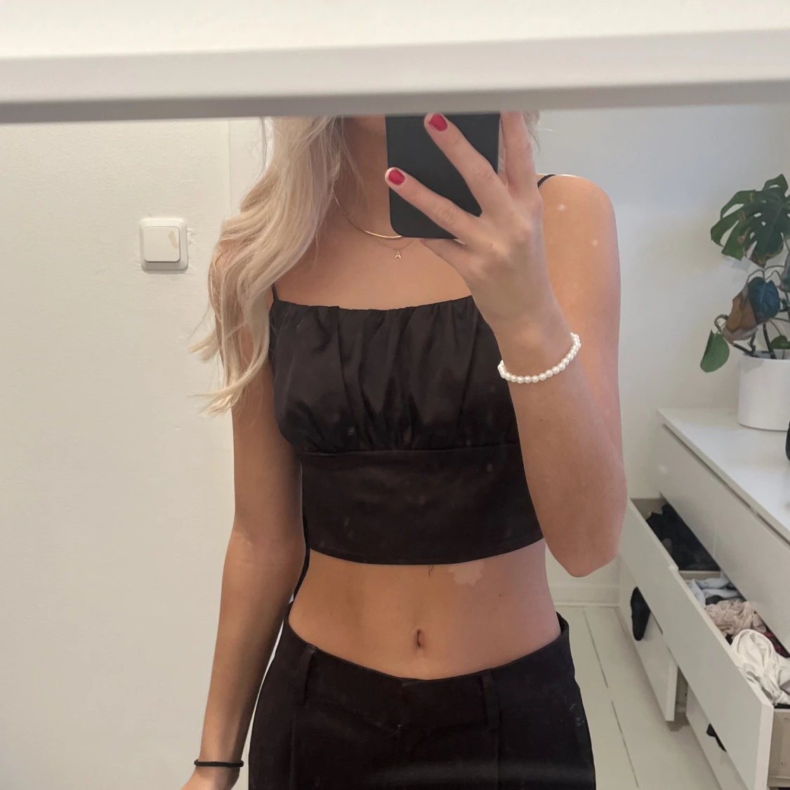 Svart siden topp - 90