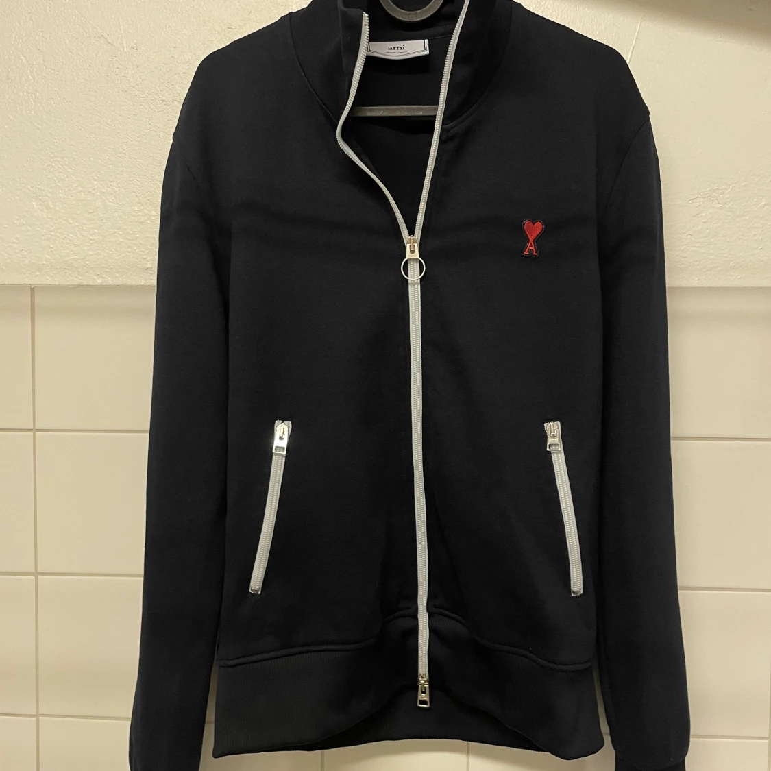 AMI PARIS Zipped Sweatshirt With High Collar