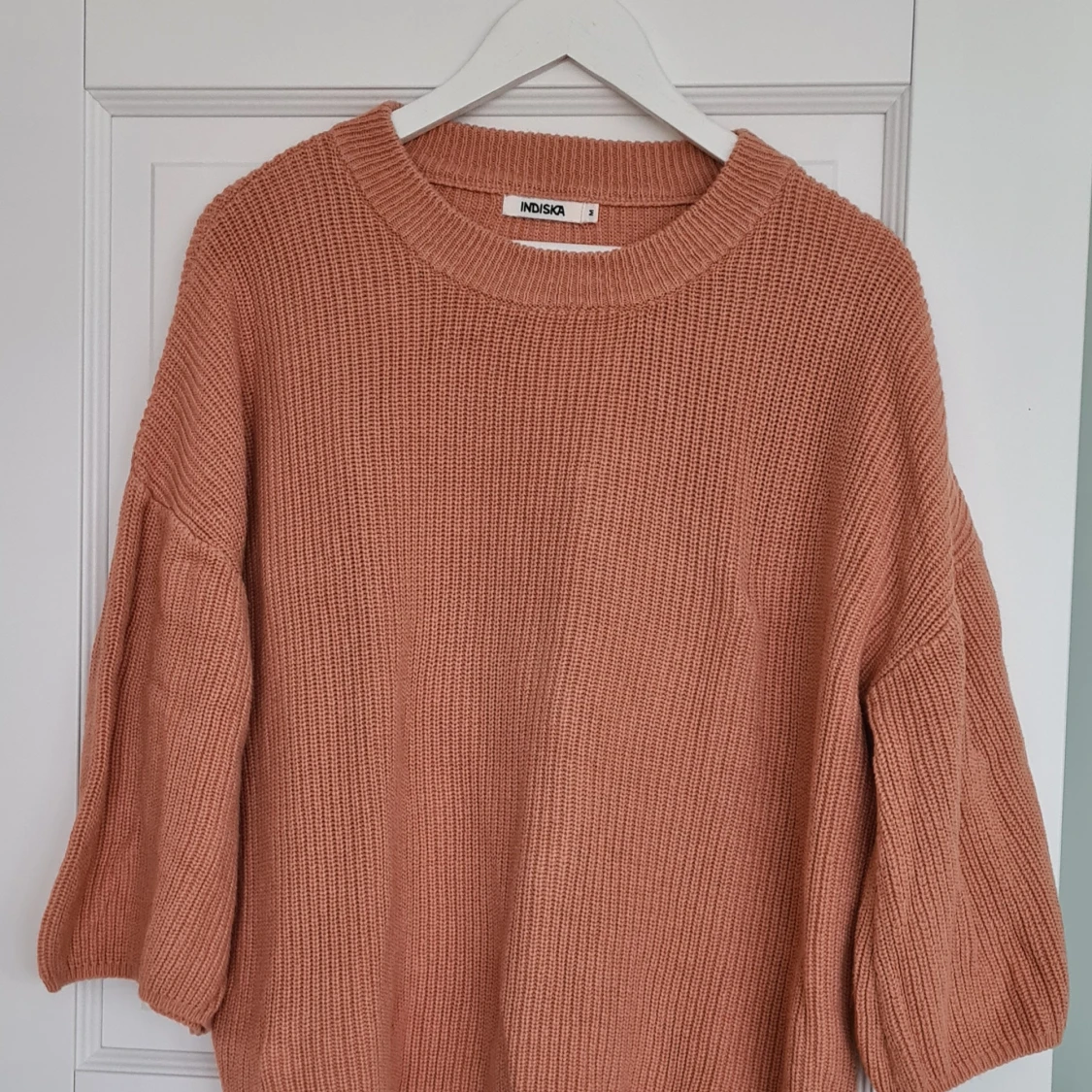 Varmrosa stickad tröja, ny