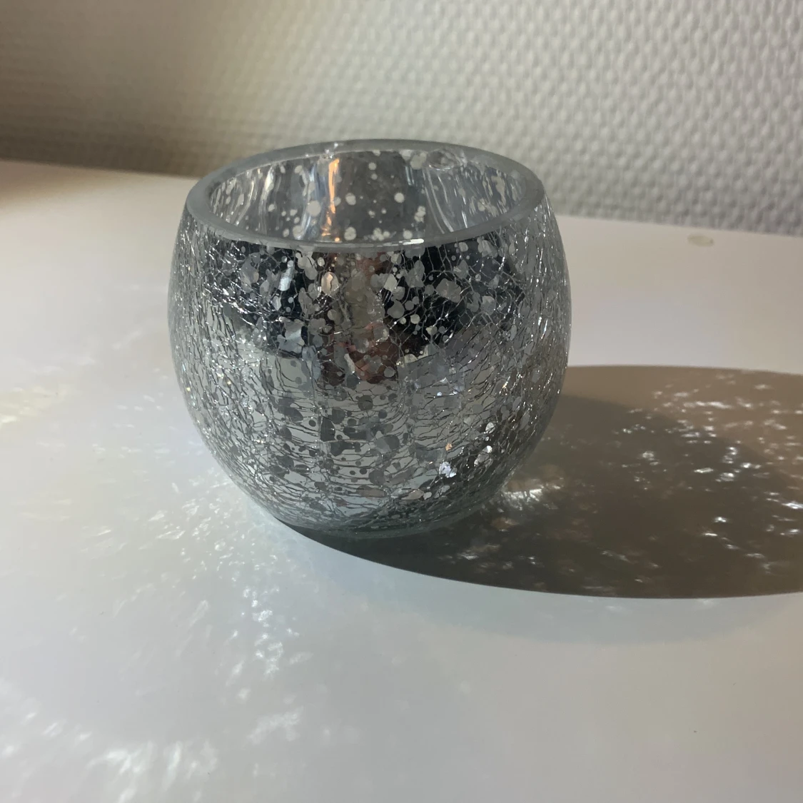 Silver glas hållare till ljus