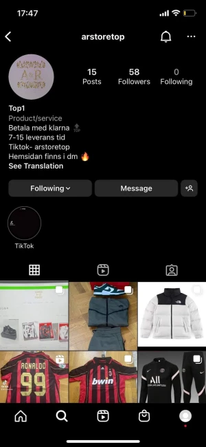 Instagram  - Hej! Vi säljer olika jordans och märkeskläder. Vi har en pågående tävling just nu om ni är intresserade så gå med nu 🔥  Instagram - arstoretop 