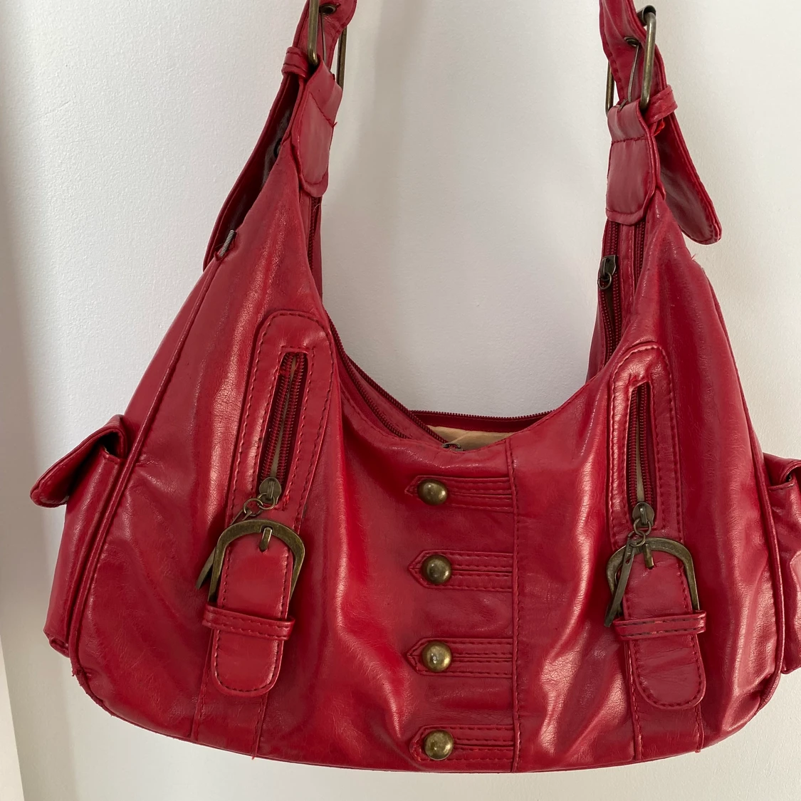 snygg röd handväska - 91