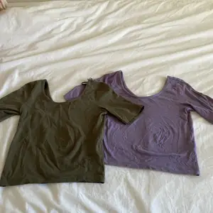 2pack tröjor från hm🤍 gröna är använd 1 gång och den lila 1 gång ❤️Säljer de pga att jag inte tyckte de satt bra på mig.🤍 kontakta om intresse finns.