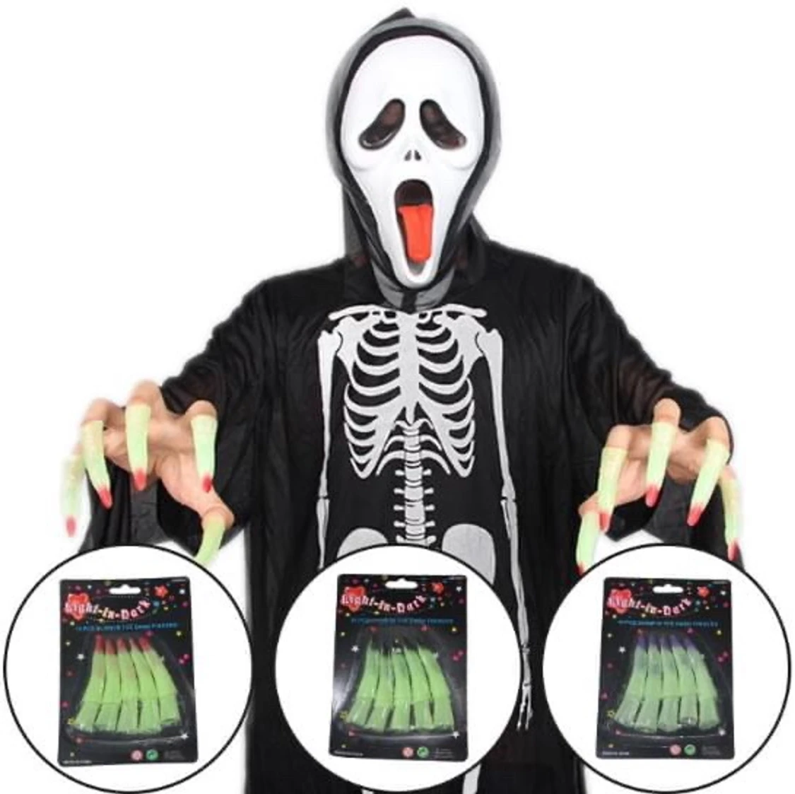 Halloween lysande lösnaglar 