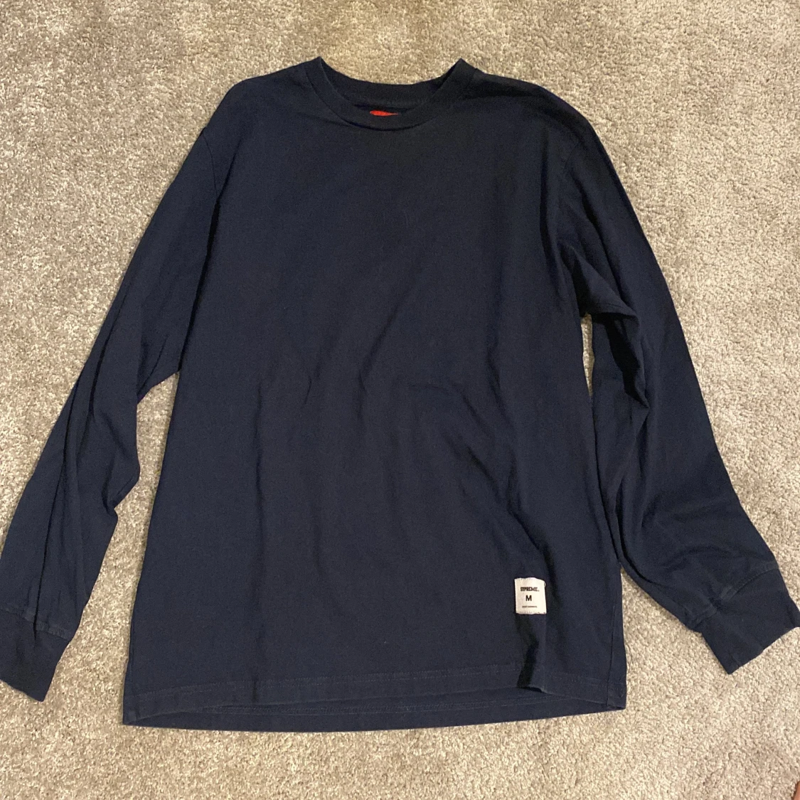 Supreme Trademark L S Top Navy Blue FW19 - 90