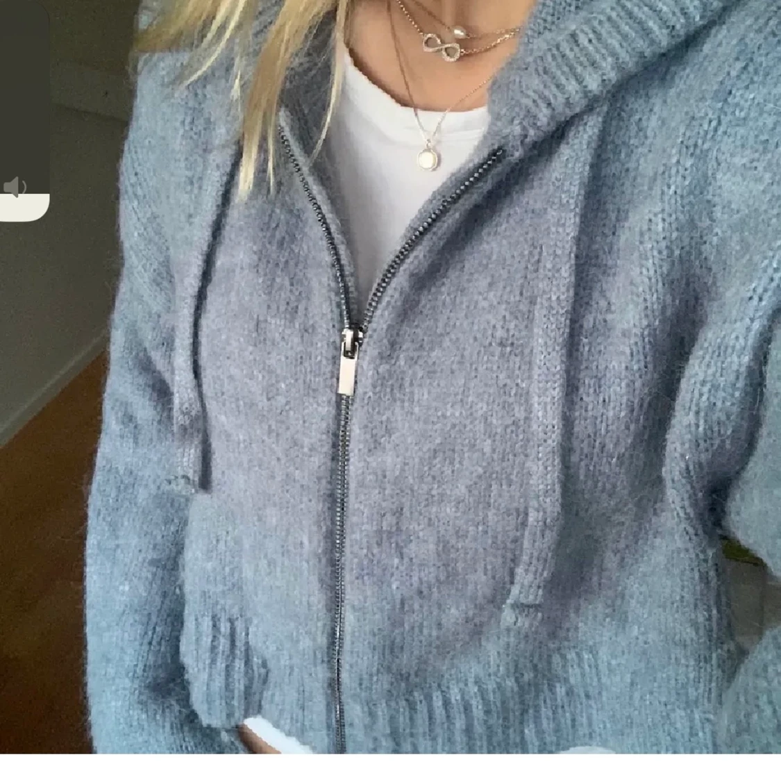 Stickad zip upp tröja 