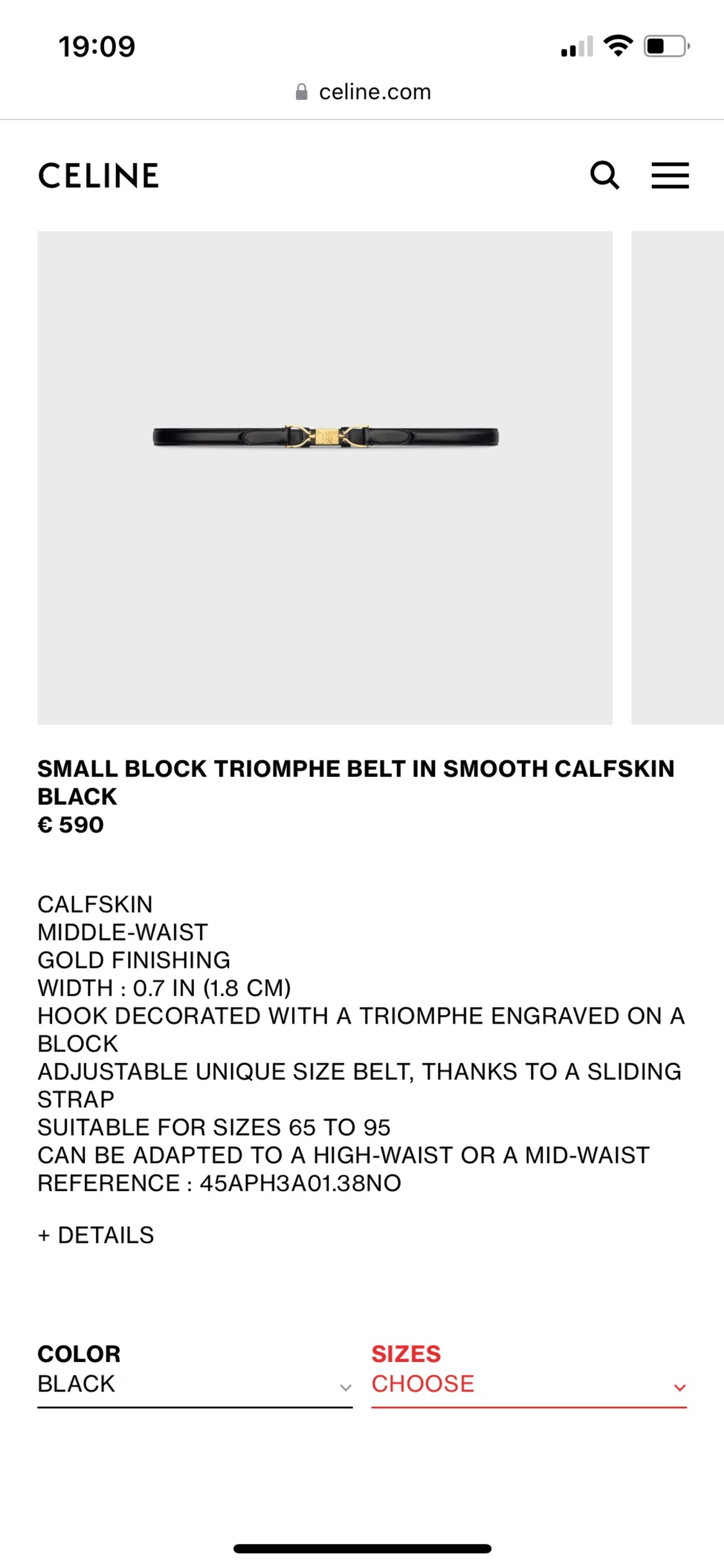 Celine bälte  - 90