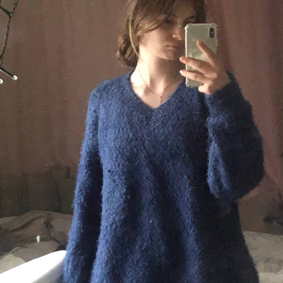 Blå mjuk tröja - 90