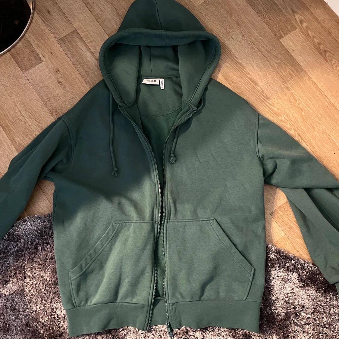 Grön zip hoodie