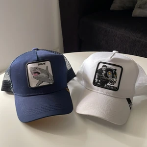 2 pack djur keps  - Aldrig använda de e haj mörk blå och panter vit 😀