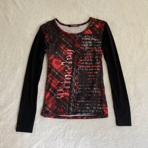 Mönstrad tröja - Långärmad t-shirt med meshärmar och täckande tyg fram- och baktill, från märket Betty Barclay! Står inte storlek men passar mig som brukar ha XS/S (är lite insydd nertill) 🤎