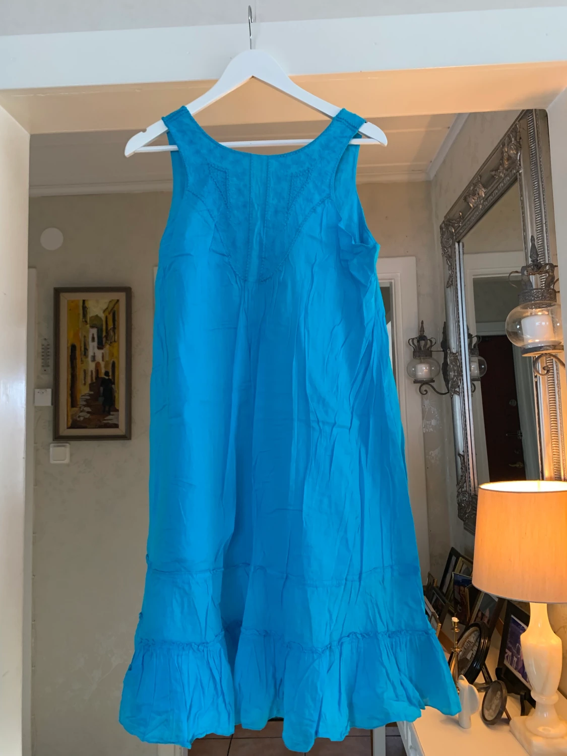 Turkos Sommarklänning st44100% cotton