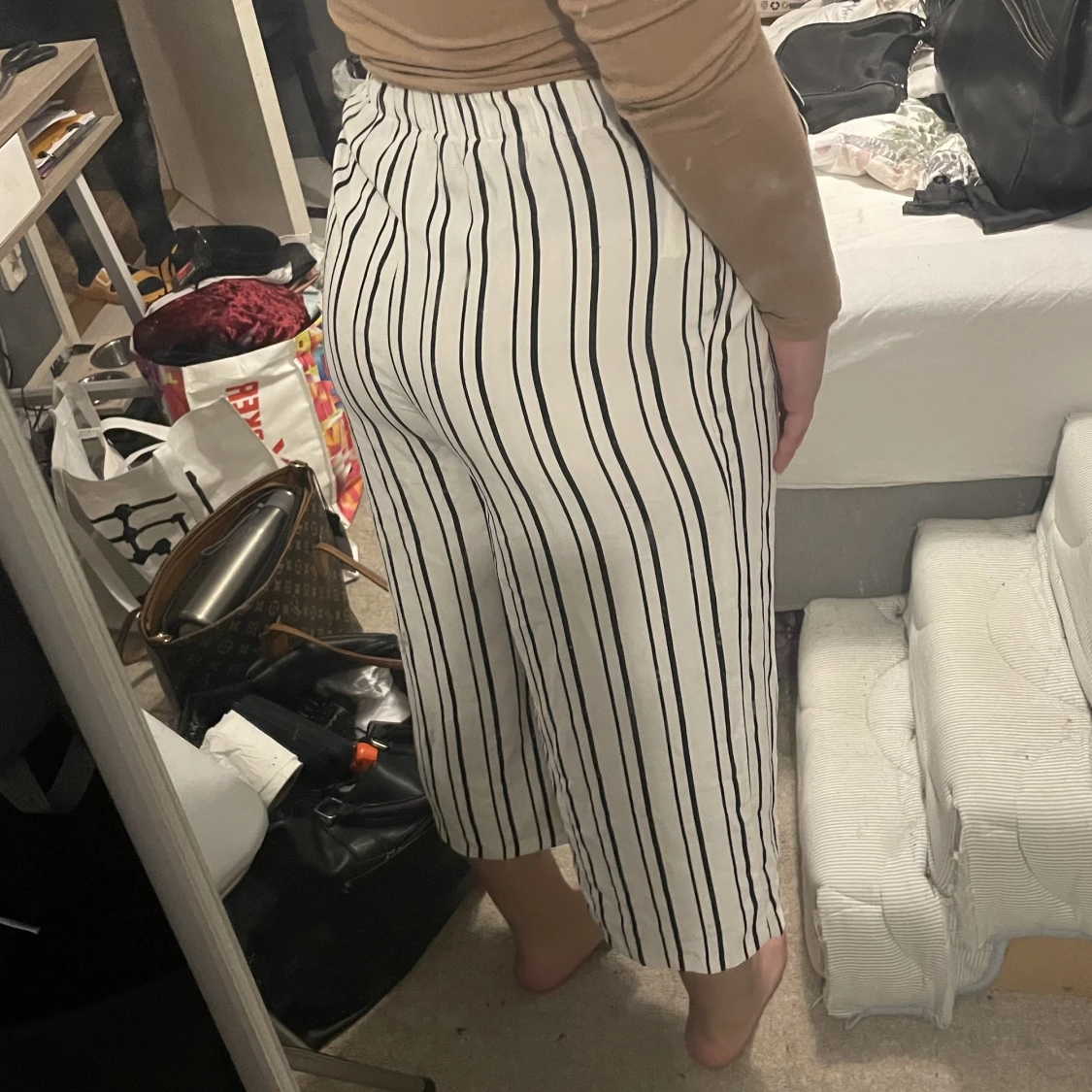 Randiga kostymbyxor - 90