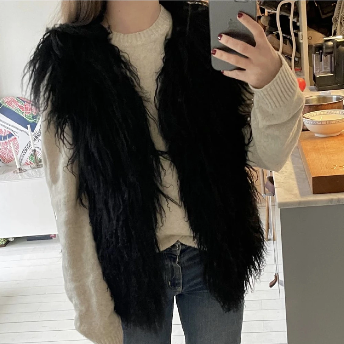 Shearling pälsväst pellobello - 91