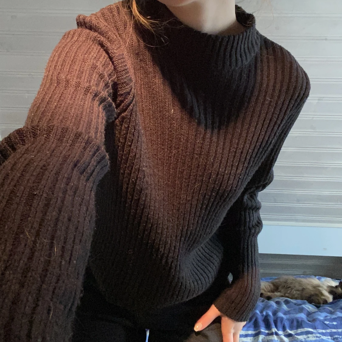 Svart stickad tröja - 90