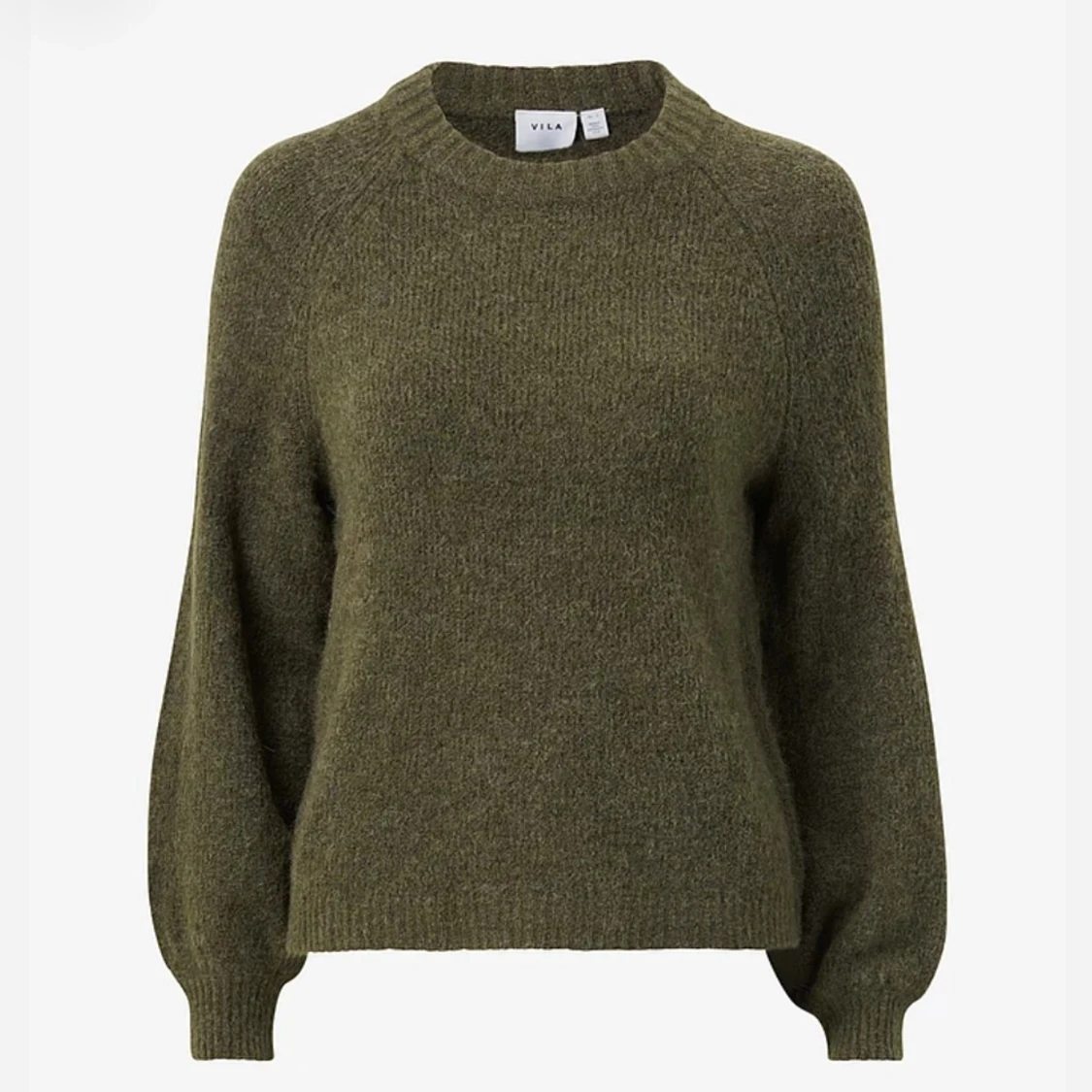 Stickad Vila tröja i ullmix, Ny, grön/brun