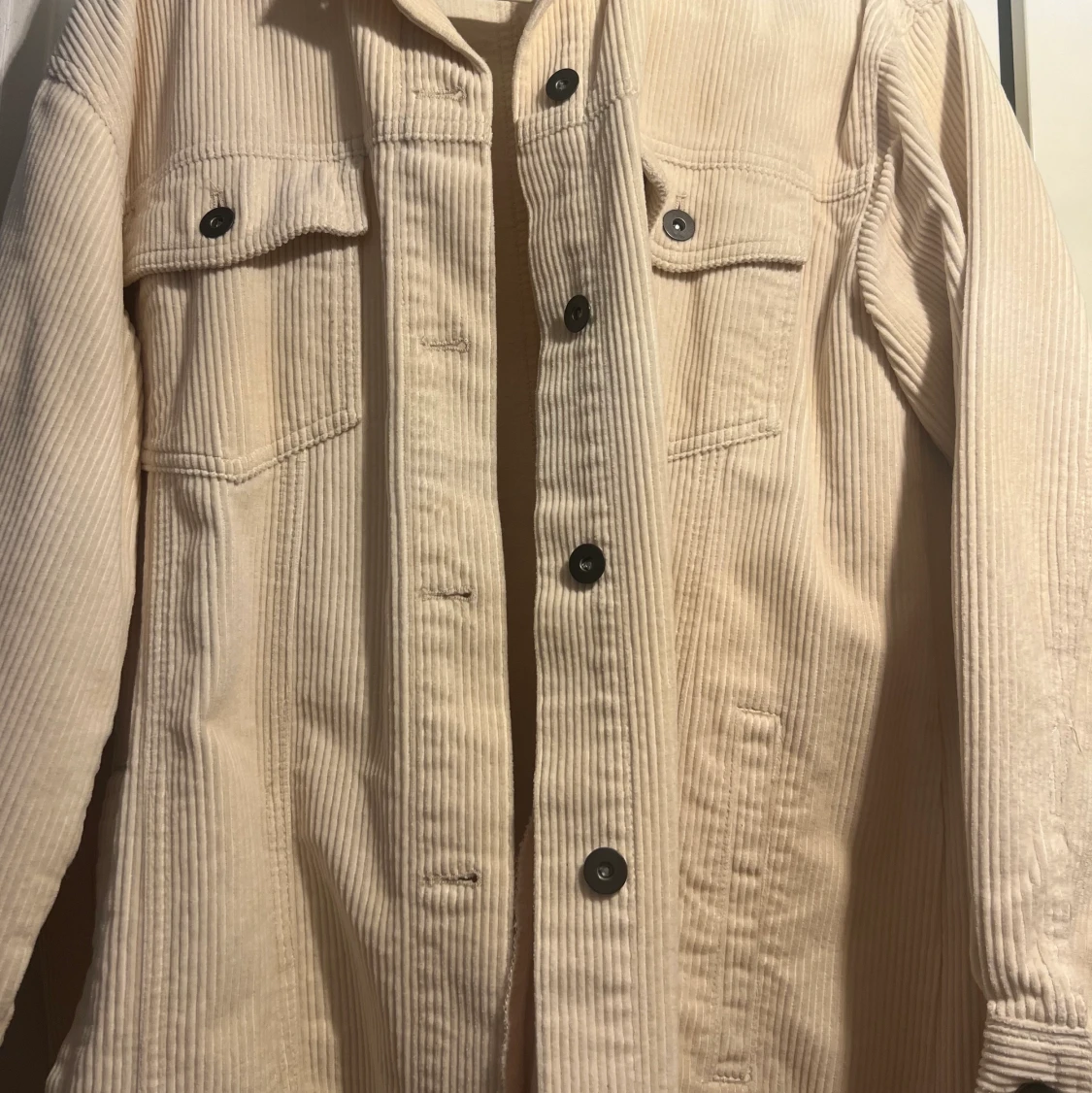 Zara lång skjortjacka, manchestertyg  - 90