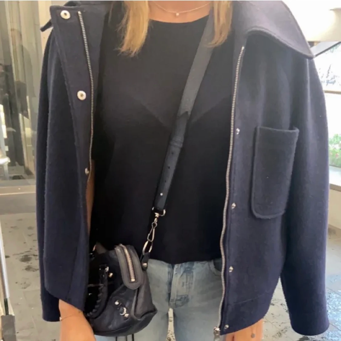 Marinblå höstjacka - 91