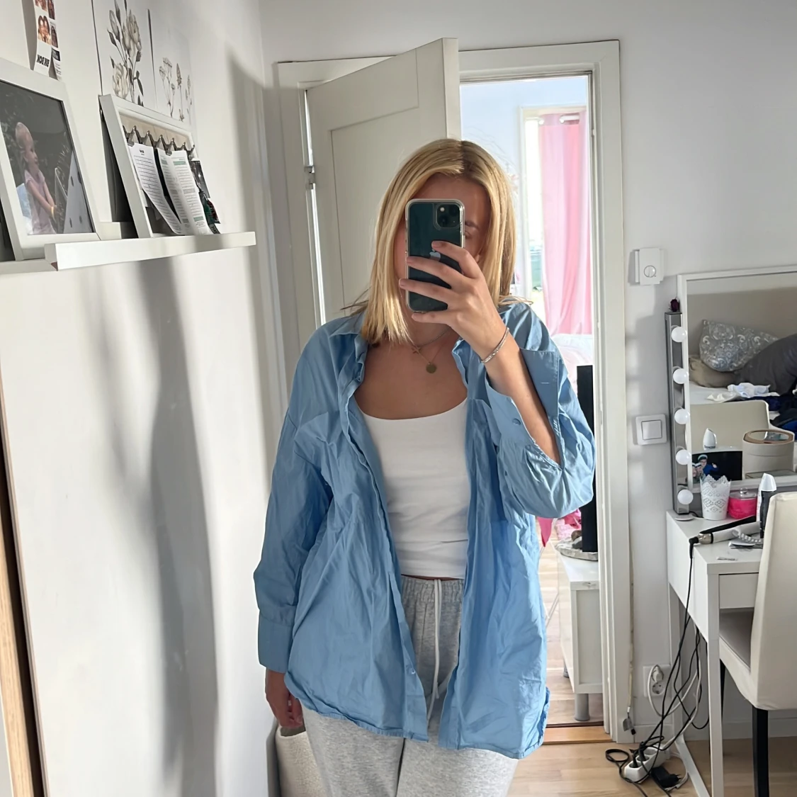 Blå oversized skjorta 