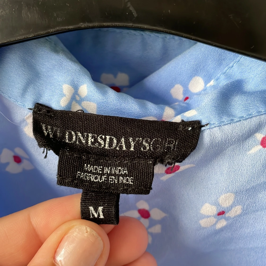 Blommig blå topp - 90