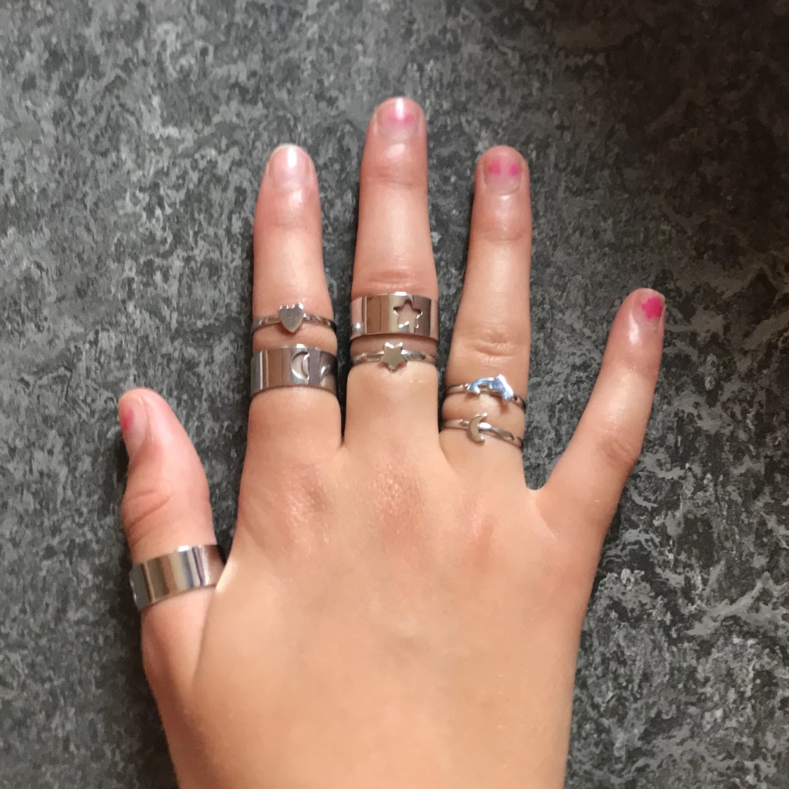 silver ringar i olika fitmer - 90