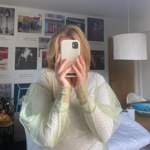 Grön mechtröja - En grön genomskinlig meshtopp snygg att ha en topp under