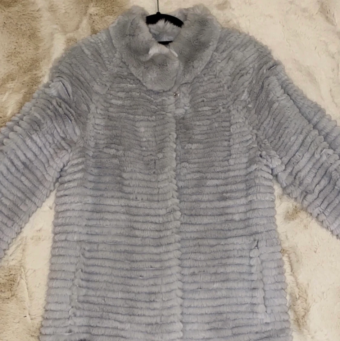 Pälsjacka i äkta kaninpäls