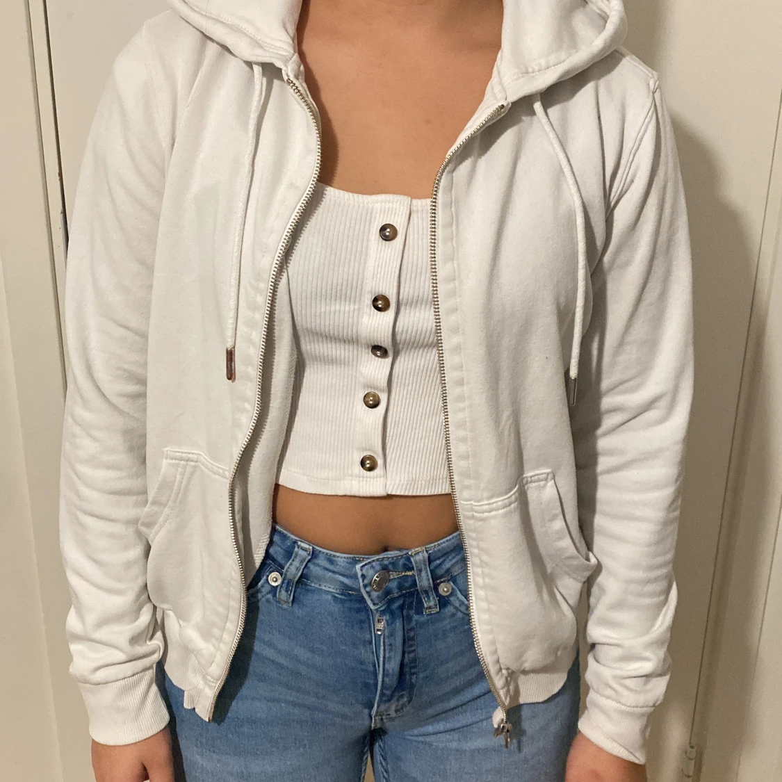 Vit tjocktröja från H&M