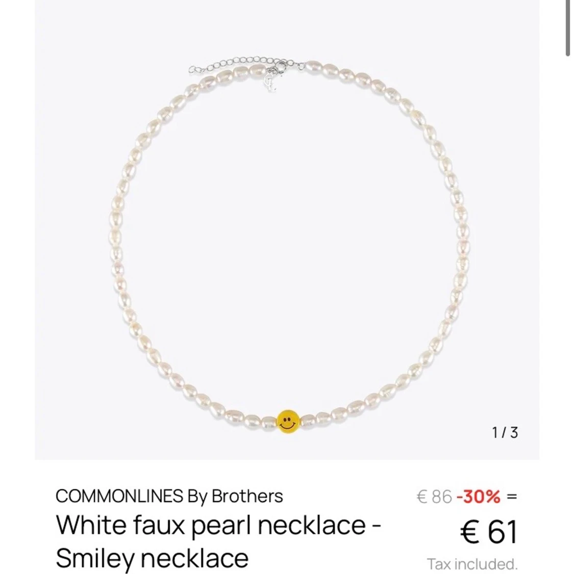 Pärlhalsband Smiley - 91