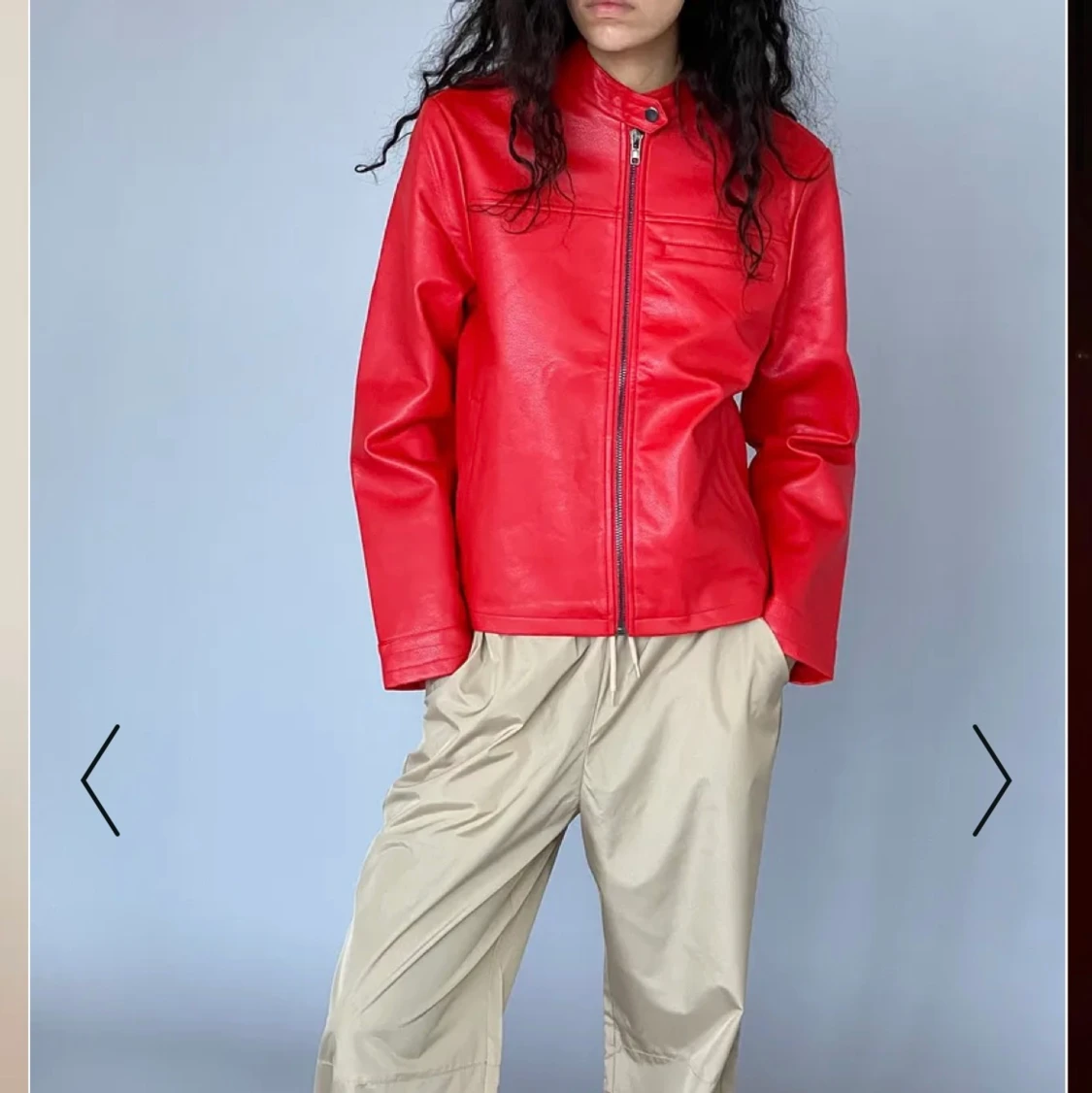 Röd skinnjacka  - 90