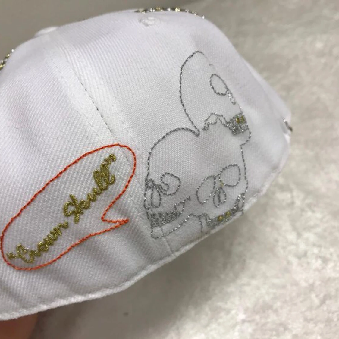 Crown Kull Broderi Kepsar med Glitter  - 90