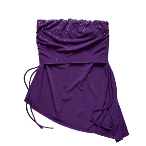 lila y2k tube topp - snygg tube topp med snören och detaljer. Har resår band vid bröstet så åker inte av. Super fin att ha till fest. För fler bilder etc. Skriv privat. Köparen står för frakt. 💕