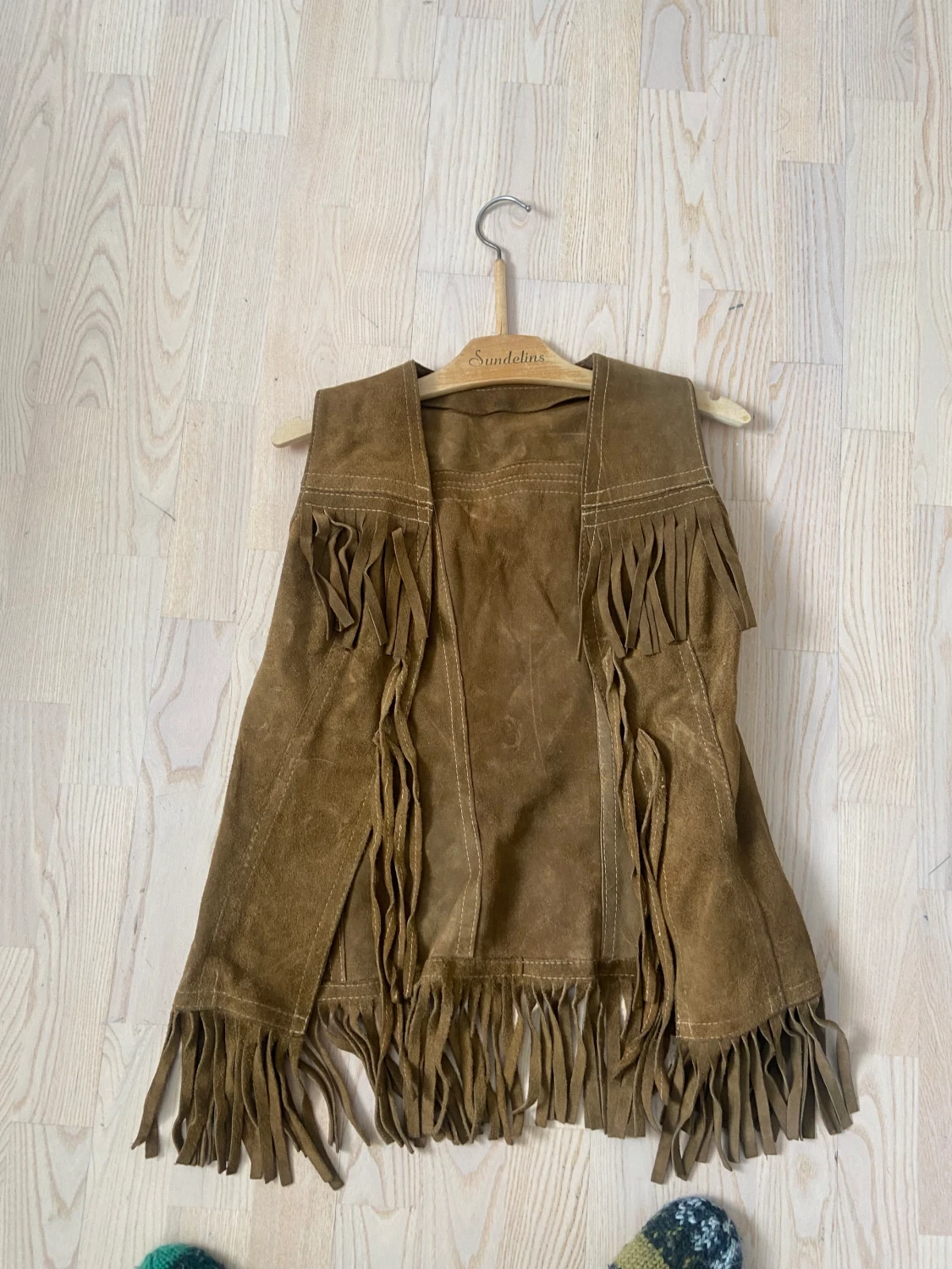 60-70 tals väst i mocka/skinn