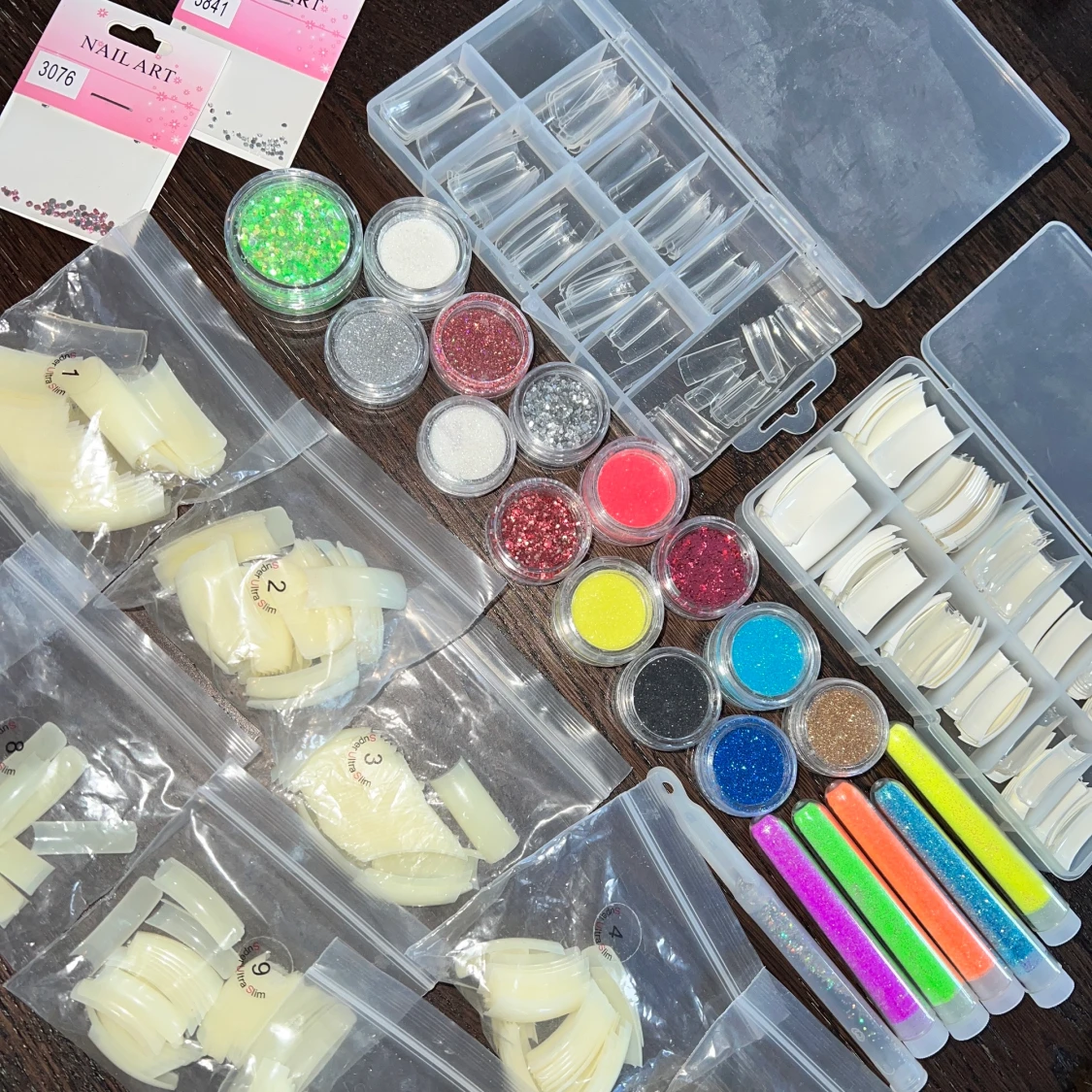 Naglar tippar glitter - 90