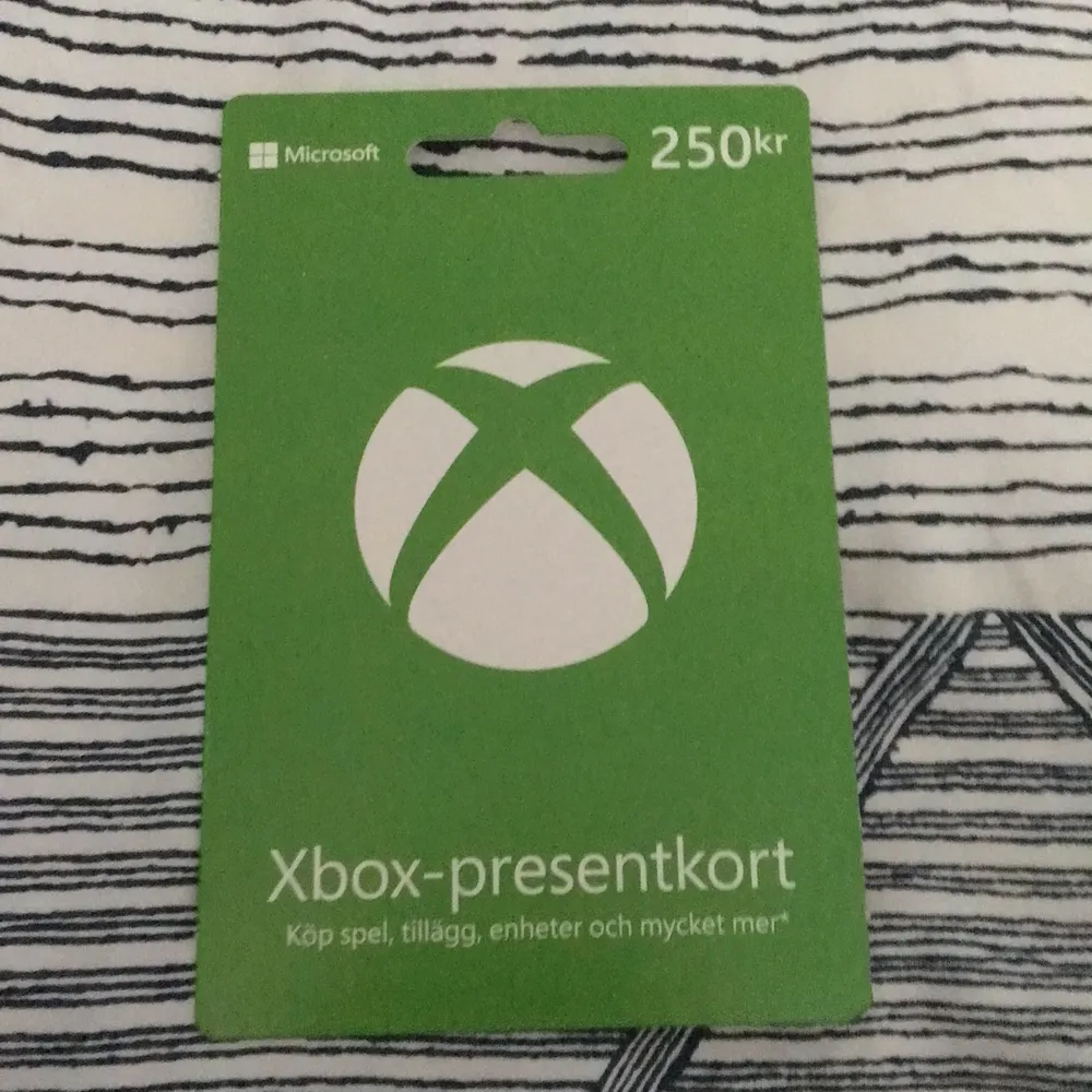 Xbox gift card 250kr . Övrigt.