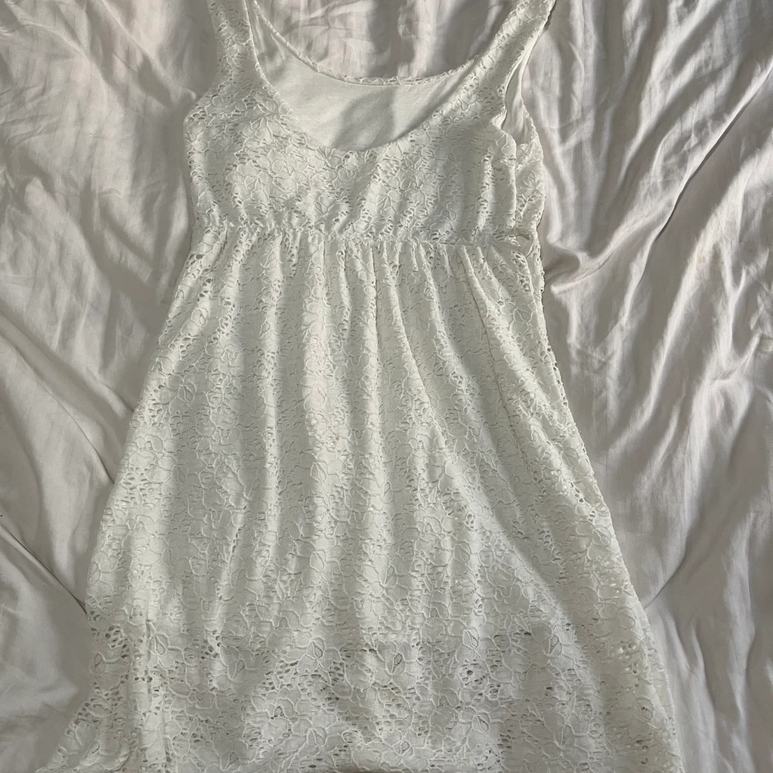 Vit Klänning Med Bält - 90