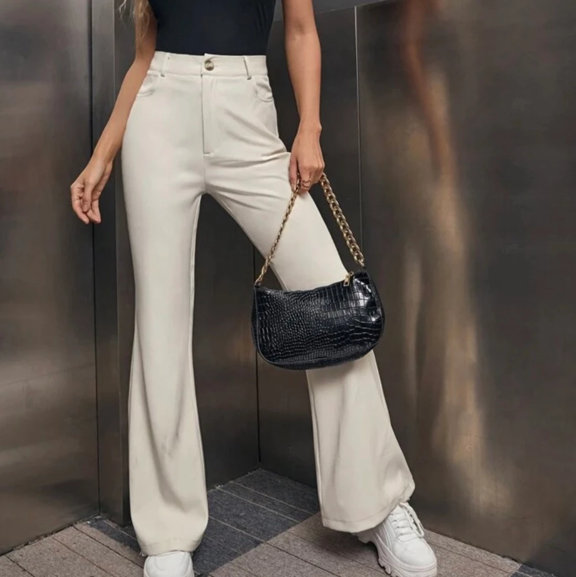 Kostymbyxor med bältband 