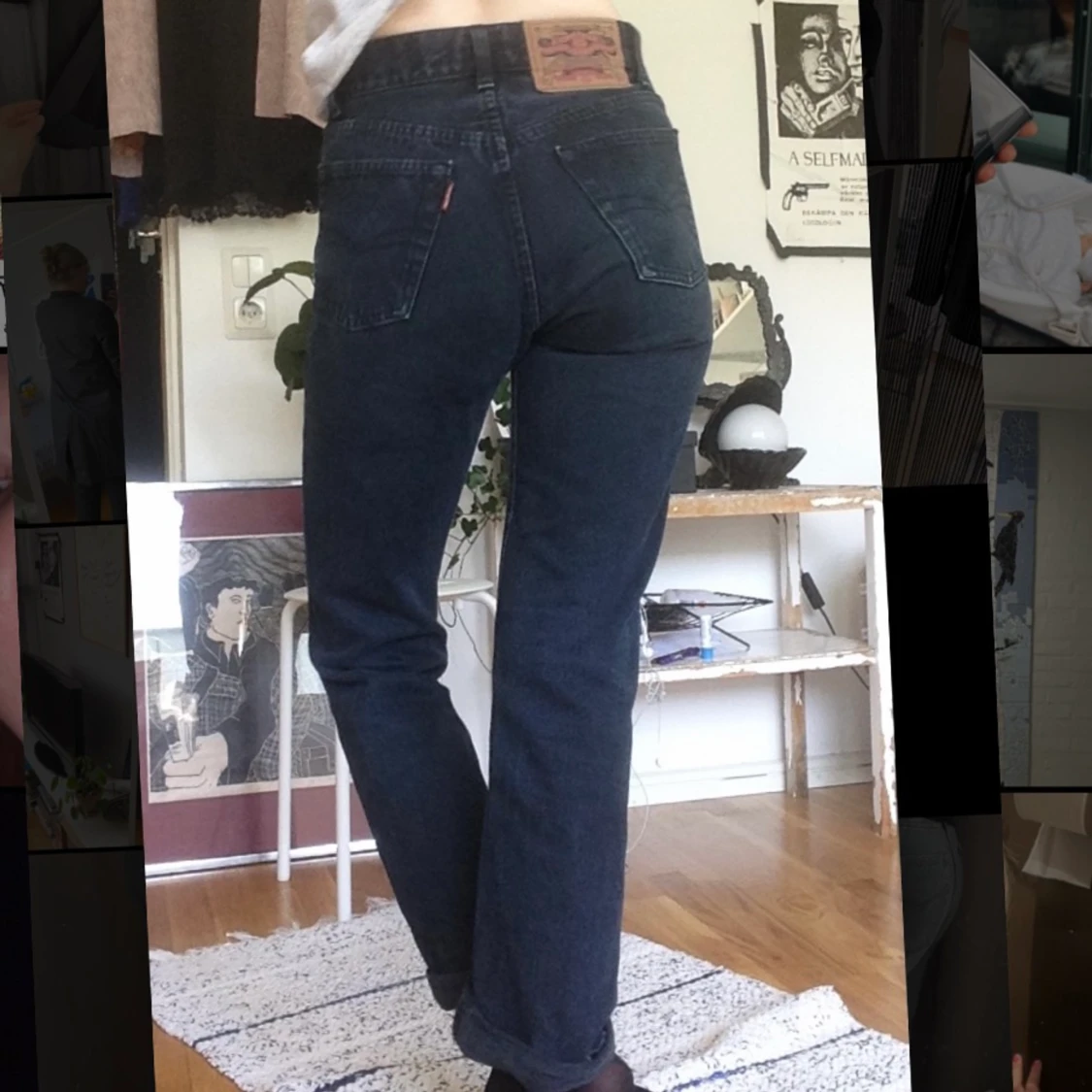 Vintage crocker jeans svart denim W27L30