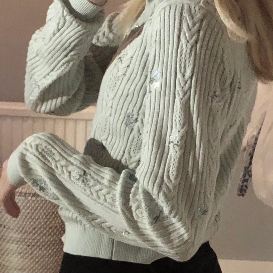 Turkos blommig kofta - KappAhl - 91