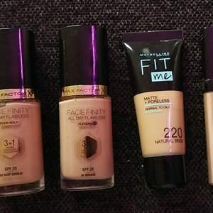 - Max Factor Facefinity All Day Flawless Foundation Deep bronze, Ord Pris: 169:- - Max Factor Facefinity All Day Flawless Foundation Bronze, Ord Pris: 169:- - Maybelline Fit Me Matte & Poreless Foundation Natural Beige, Ord Pris: 99:- - Maybelline Fit Me Concealer 10 Light, Ord Pris: 99:-