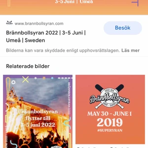Brännbolls utan biljett för 2022  - Biljett för all tre dagar gratis att uppgradera till 18+ om man vill det. Köpt för 2800kr och säljer för högsta bud om de skulle va fler intresserade, kan själv ej gå då jag tar studenten på fredagen