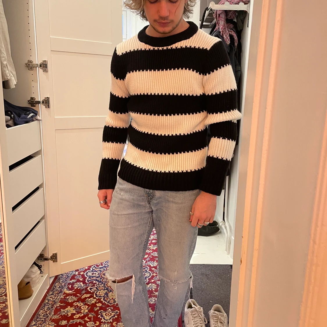 Randig stickad tröja från sandro - 90