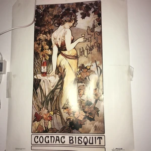 VINTAGE POSTER - ALFONS MUCHA - COGNAC BISQUIT. Plansch av Alfons Mucha superfin.