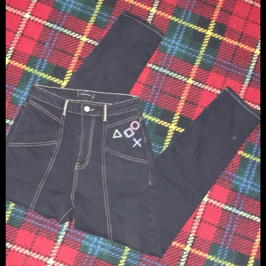 💎Coola jeans byxor med ps symboler💎 - 90