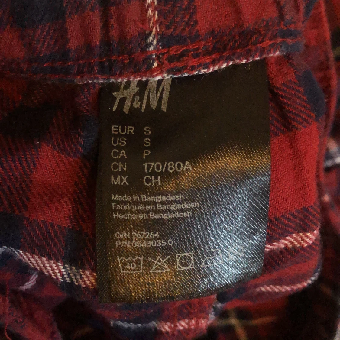 Rutiga pyjamasbyxor - 90