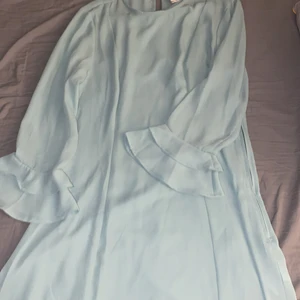 Mintgrön Klänning - Säljer min mintgröna klänning som är i väldigt bra skick. Det är storlek 40 dock så kan vem som helst ha den, blir extra snyggt med ett bälte. Vid frakt kan jag ta reda på priset.