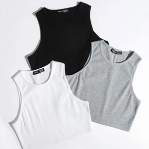 Shein linnen - Säljer 3st linnen tillsammans från shein. Alla tre är i storlek S. Det svarta är använt ca 3 gånger och de andra två inte alls. Linnena är kortare i modellen. 💗 köparen står för frakten!